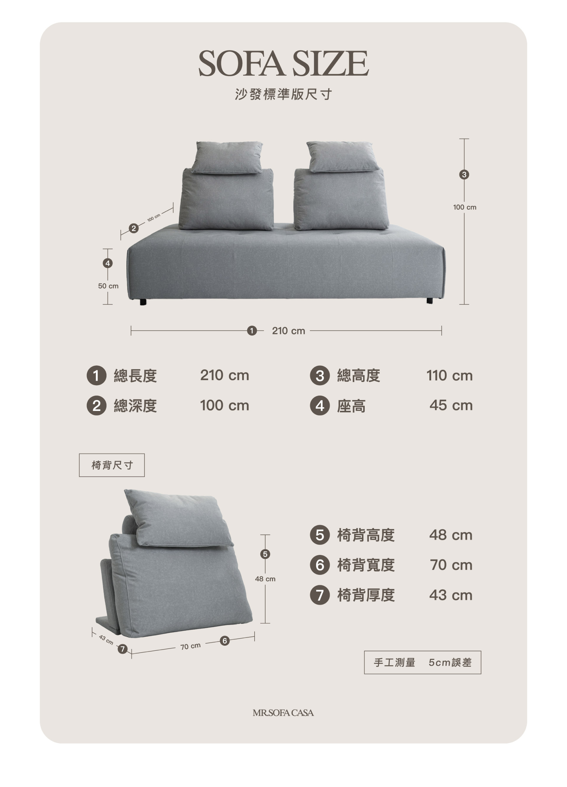 尼斯沙發尺寸圖
